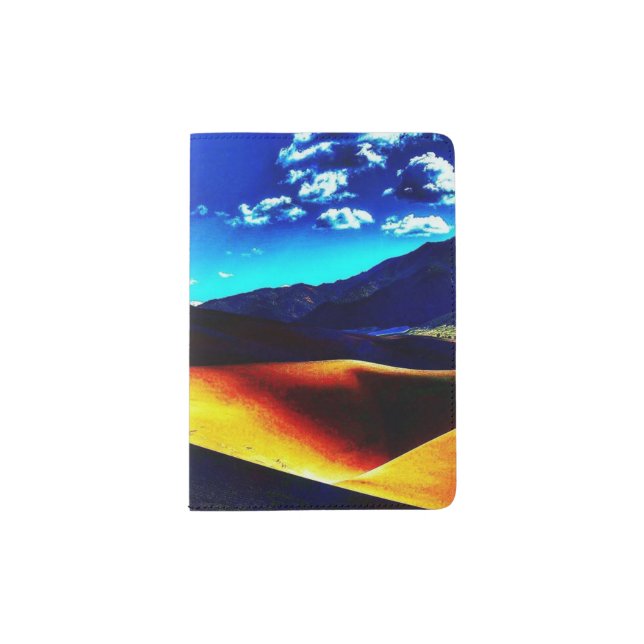 Colorful Desert Damage Passport Book Holder (Front)