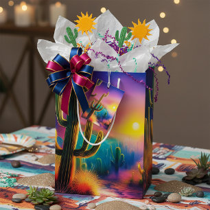 Colorful desert sunset  medium gift bag