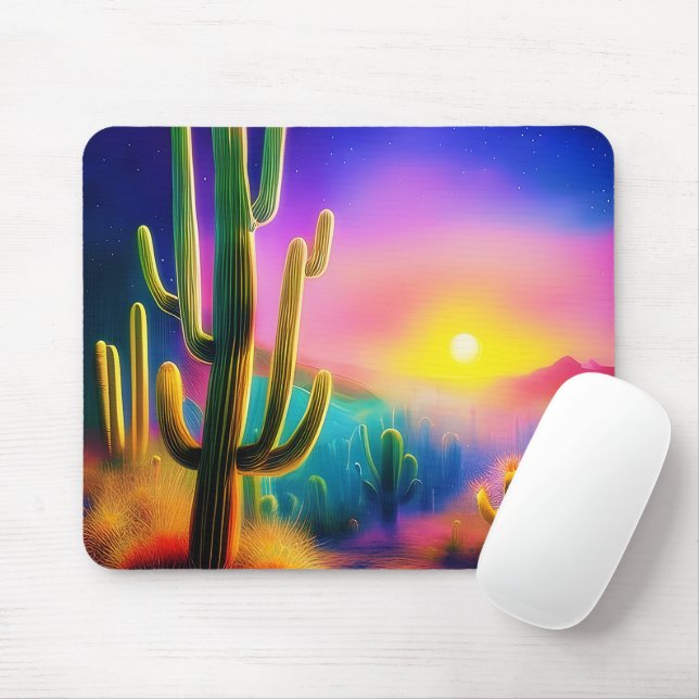 Colorful desert sunset  mouse pad (With Mouse)