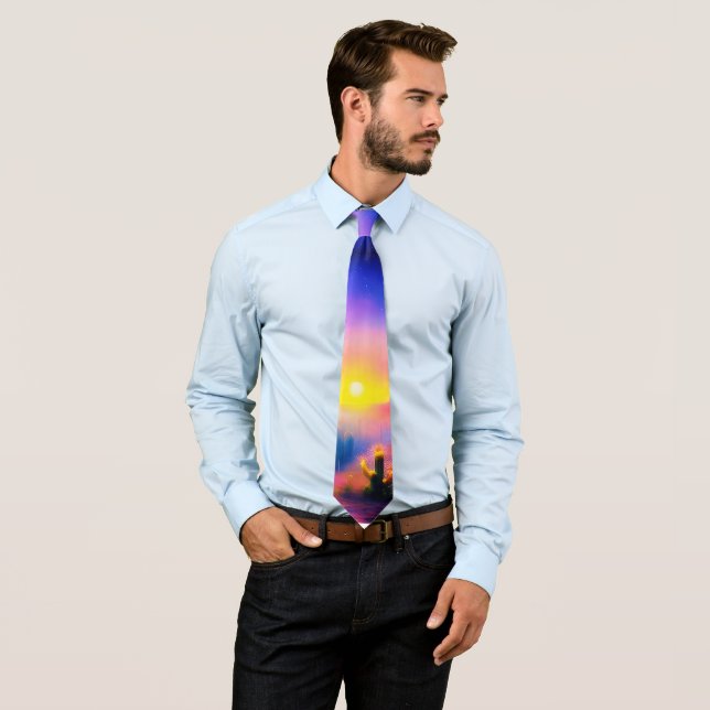 Colorful desert sunset  neck tie (In Situ)