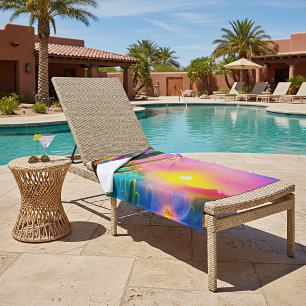Colorful desert sunset pool & beach towel