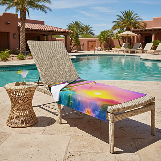 Colorful desert sunset pool & beach towel (Creator Uploaded)