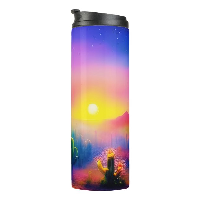Colorful desert sunset  thermal tumbler (Rotated Right)