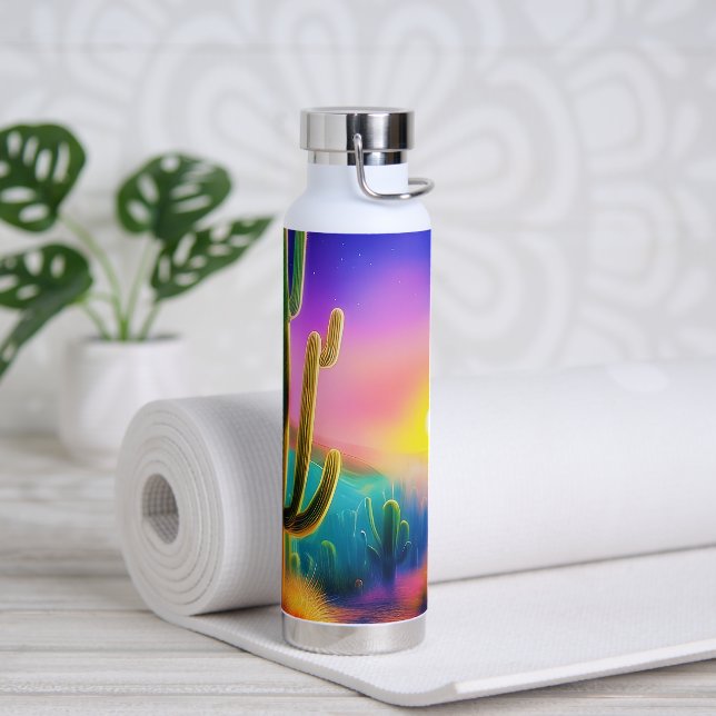 Colorful desert sunset  water bottle (Yoga)