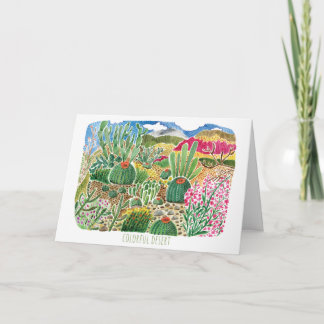 Colorful Desert Watercolor 5 x 7 Birthday Card