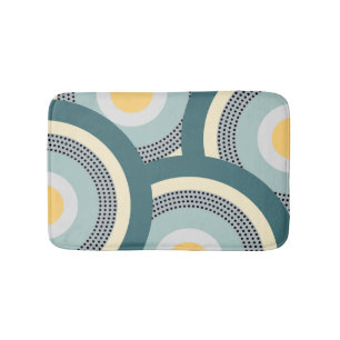 Colorful design circles and polka dots decoration bath mat