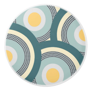 Colorful design circles and polka dots decoration ceramic knob