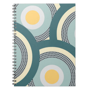 Colorful design circles and polka dots decoration notebook