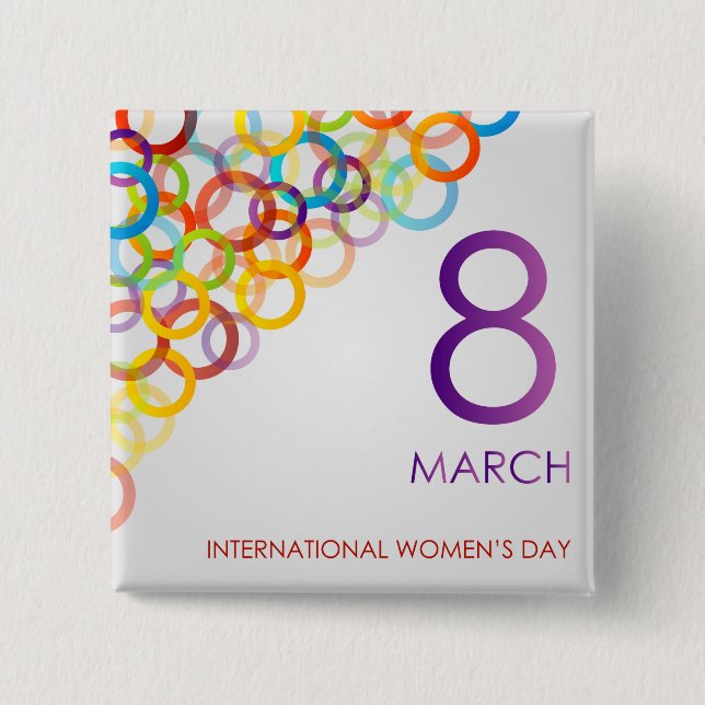 Colorful design for womens day button (Front)