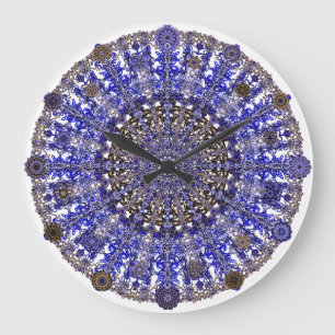 colorful design mandala in Moroccan Large Clock