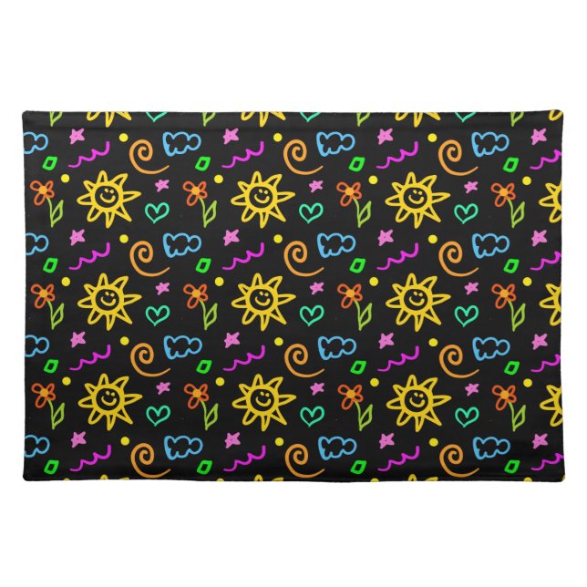 Colorful design of background for kids cloth placemat (Front)