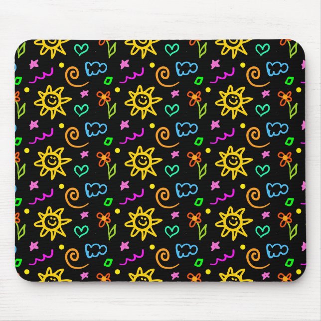 Colorful design of background for kids mouse pad (Front)