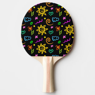 Colorful design of background for kids ping pong paddle