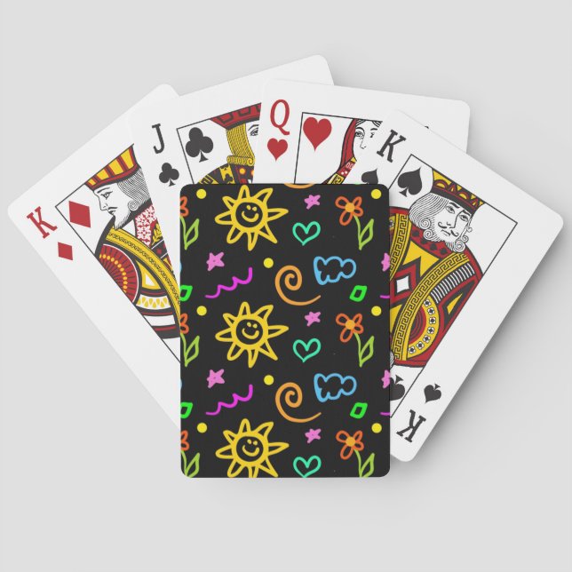 Colorful design of background for kids poker cards (Back)