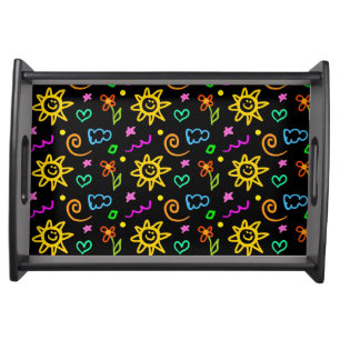 Colorful design of background for kids serving tray