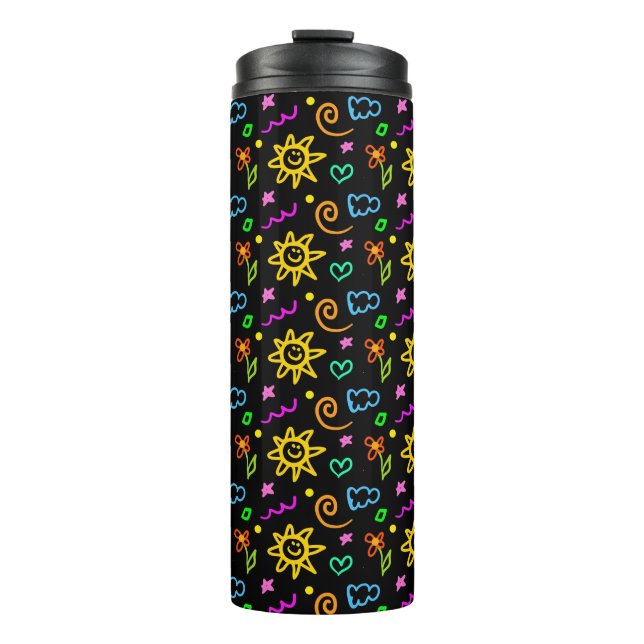 Colorful design of background for kids thermal tumbler (Front)