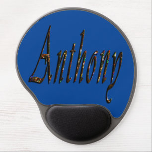 Colorful Designed Anthony Name, Gel Mousepad