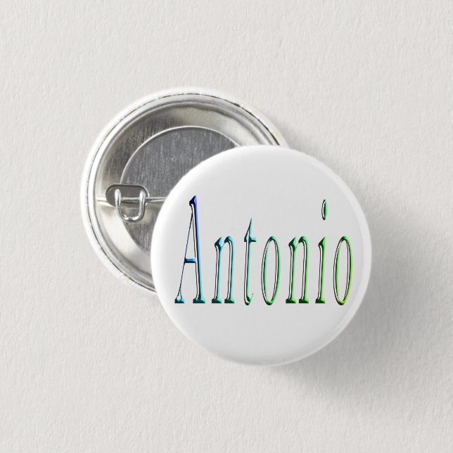 Colorful Designed Antonio Name, Button (Front & Back)