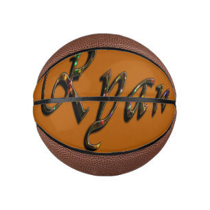 Colorful Designed Ryan Name, Mini Basketball