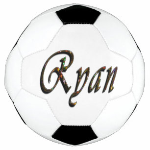 Colorful Designed Ryan Name, Soccer Ball