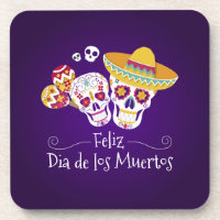 Colorful Dia de los Muertos | Coaster
