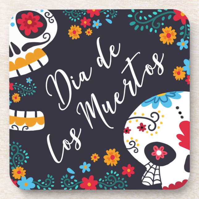 Colorful Dia de los Muertos | Coaster (Front)