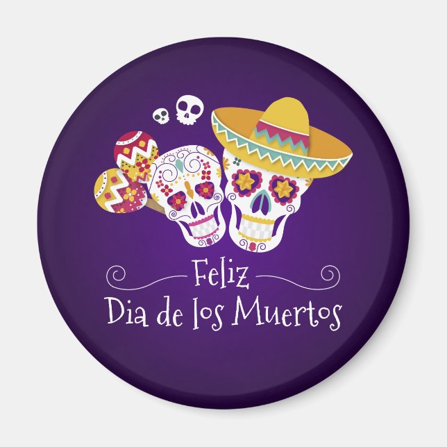 Colorful Dia de los Muertos | Magnet (Front)