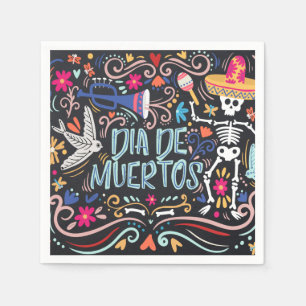 Colorful Dia de los Muertos Napkin