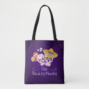 Colorful Dia de los Muertos Tote Bag