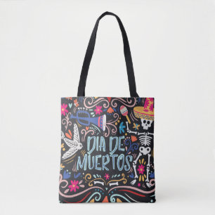 Colorful Dia de los Muertos Tote Bag