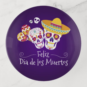 Colorful Dia de los Muertos Trinket Tray