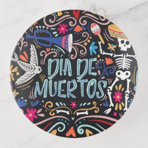 Colorful Dia de los Muertos Trinket Tray