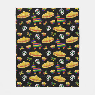 Colorful Día de Muertos Mexican Fiesta Throw Blank Fleece Blanket