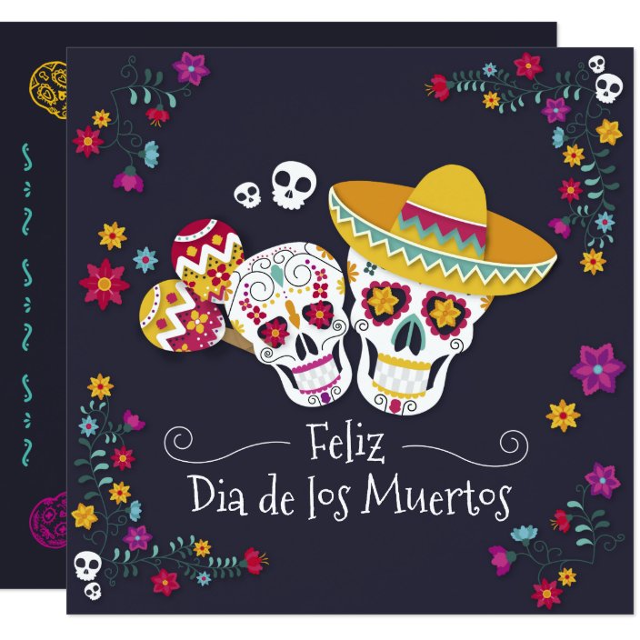 Colorful Dia De Muertos Party Invitation Zazzle Com