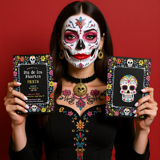💀🎉 Colorful Día de Muertos Party Invitation