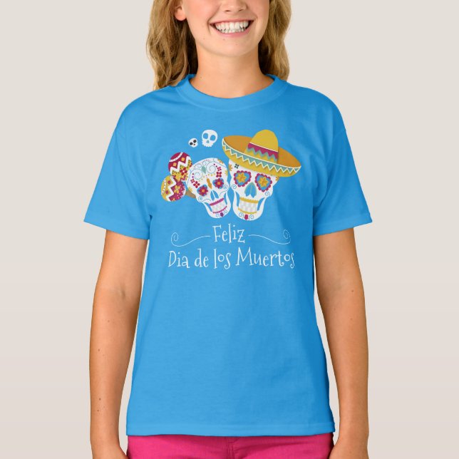 Colorful Dia de Muertos Party | Sleeve Shirt (Front)