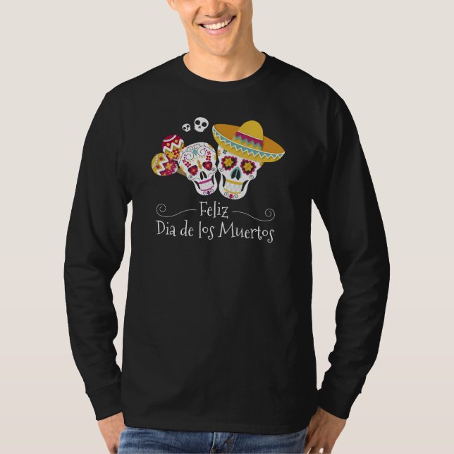 Colorful Dia de Muertos Party | Sleeve Shirt (Front)