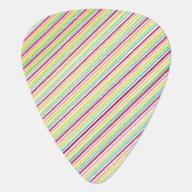 Colorful diagonal pin stripes guitar picks (Front)