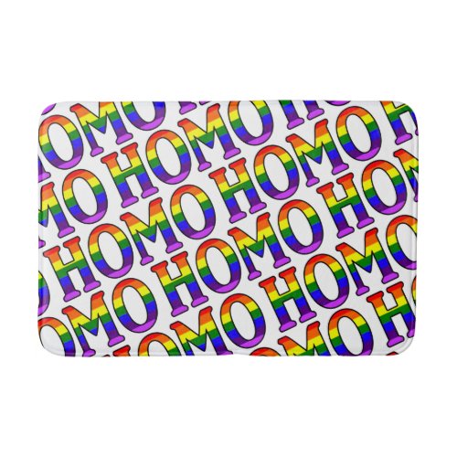 Colorful Diagonal Rainbow Colors Homo Pattern Bath Mat