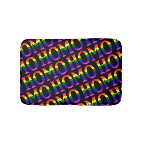 Colorful Diagonal Rainbow Colors Homo Pattern Bathroom Mat