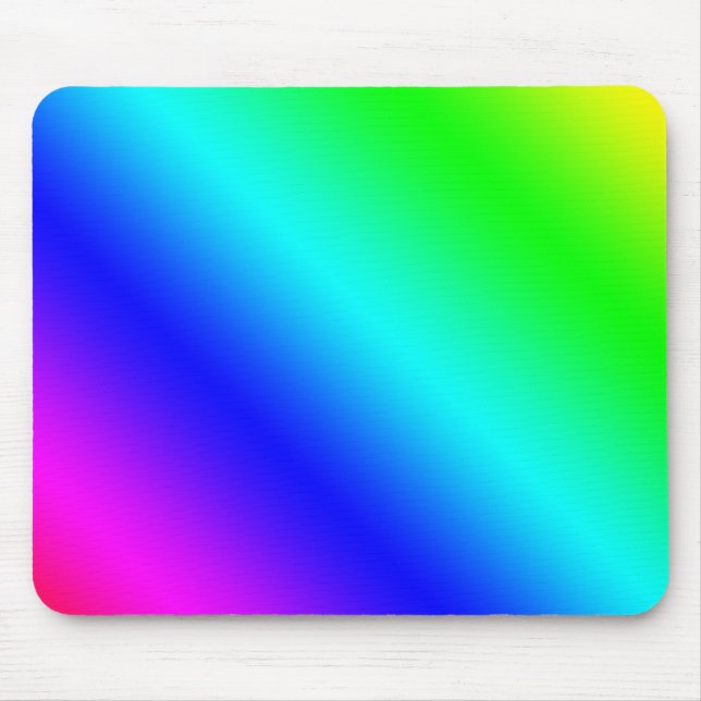 Colorful Diagonal Rainbow Gradient Stripes Pattern Mouse Pad (Front)