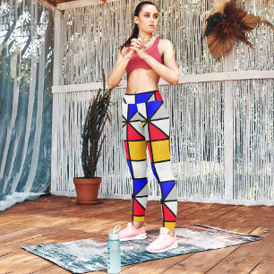 Colorful Diagonal Squares Capri Leggings