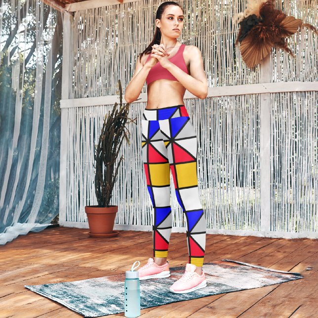 Colorful Diagonal Squares Capri Leggings (Creator Uploaded)