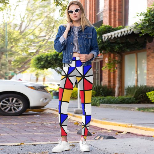 Colorful diagonal squares leggings