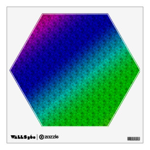 Colorful Diagonal Stripes and Flowers Wall Sticker