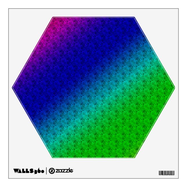 Colorful Diagonal Stripes and Flowers Wall Sticker (Front)