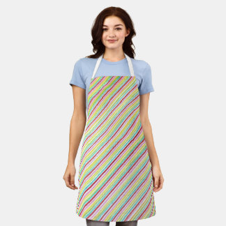 Colorful diagonal stripes aprons