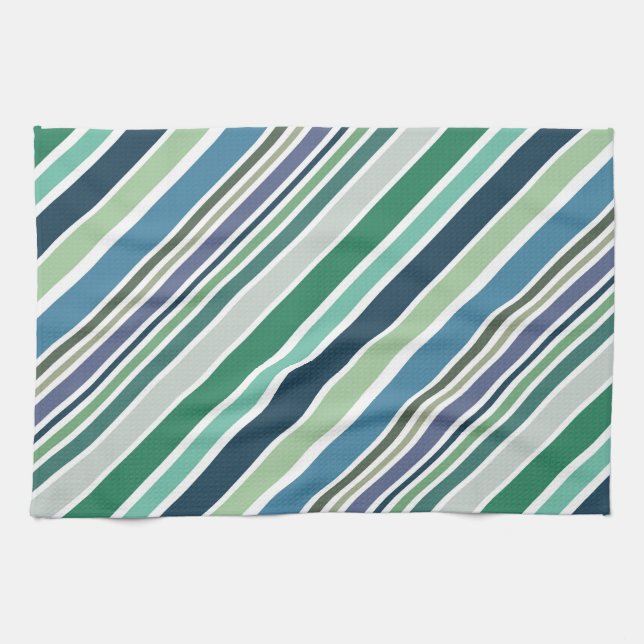 Colorful diagonal stripes design kitchen towel (Horizontal)