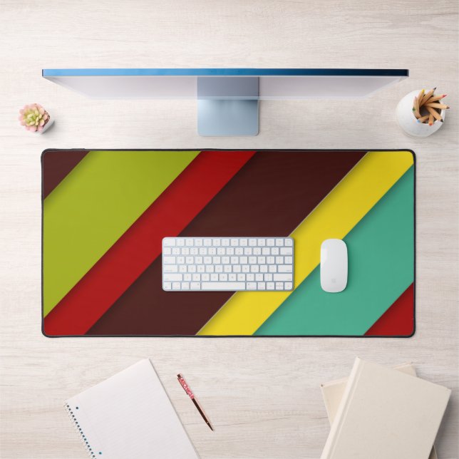 Colorful Diagonal Stripes Desk Mat – Modern Pad (Office 1)