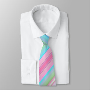 Colorful Diagonal Stripes Neck Tie
